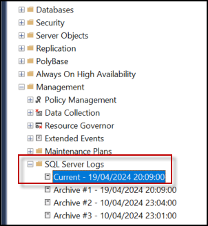 Error in SQL Server Log